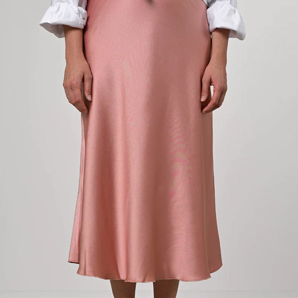 Aritizia Wilfred Slip Midi Skirt (pink)